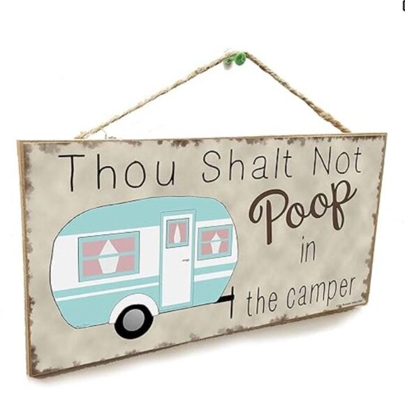 Lustige Camping-Gartenflagge 'Thou Shalt Not Poop In The Camper' – 30,5x45,7 Cm, Wetterfest